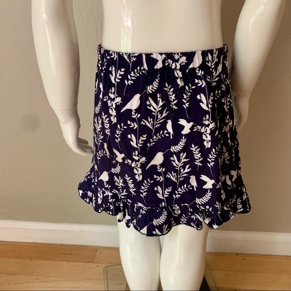 OSCAR DE LA RENTA Girls Cotton Poplin Bird Print Skirt Elastic Waist Ruffle Hem - Picture 10 of 16